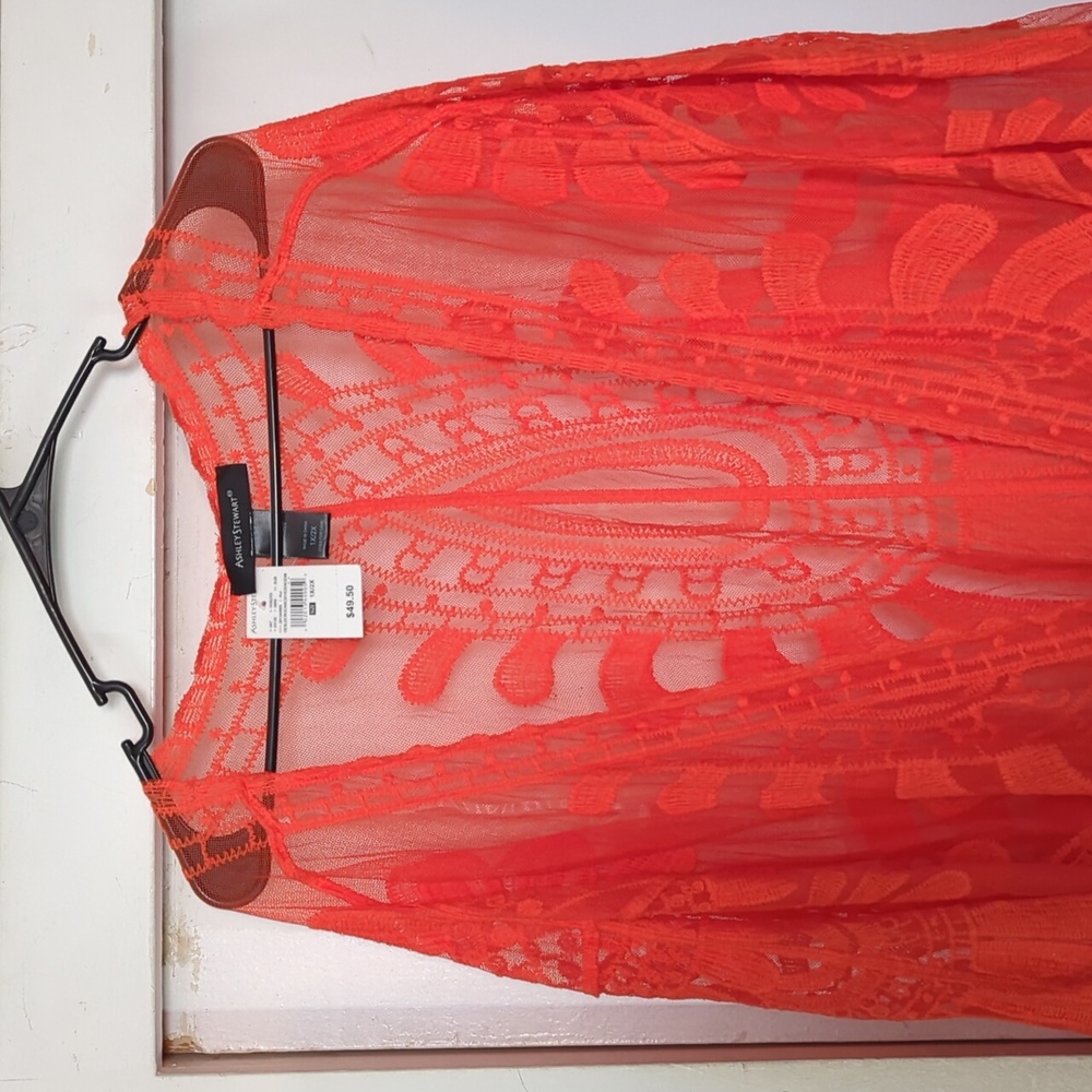 Embroidered Mesh Kimono